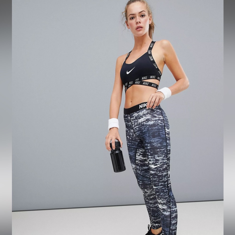 Nike Training Indy Logo Strappy Black Sports Bra